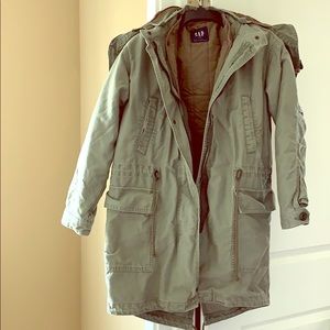 Gap Women Green Military Parker Jacket size XS